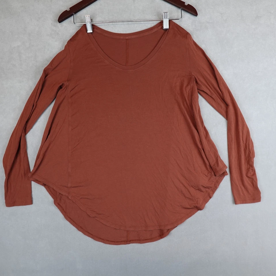 Lululemon Up For Down Time Long Sleeve Tee Dark Terracotta Womens 6 - Image 1 of 4