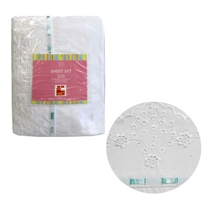 225TC Morgana Joy Embroidered Polyester Cotton Sheet Set King - Image 1 of 2