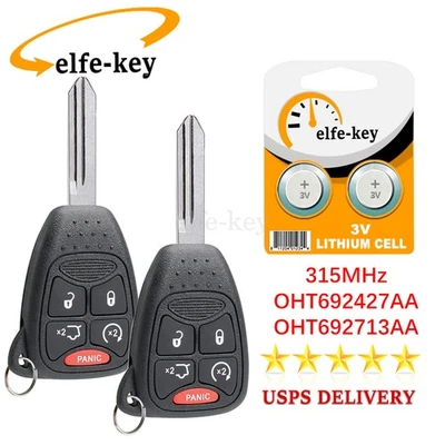 2 piezas de repuesto para Jeep Liberty 2008 2009 2010 2011 2012 llavero de entrada sin llave 5B Foto 1 de 4