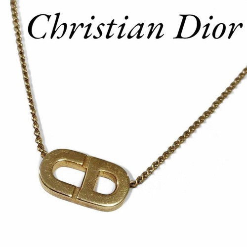 Collana Christian Dior Logo Tono Oro 38 42cm Catena Regolabile Elegante Vintage
