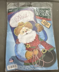 Felt Embroidery Kit ~ Design Works Cowboy Santa Claus Christmas Stocking #DW5233 - Picture 1 of 2