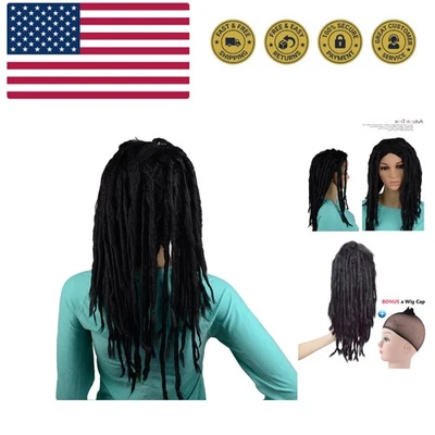 Peluca Prefabricada Sintética Cosplay Reggae Rastas Pelucas Afroamericanas Negra con... Foto 1 de 4
