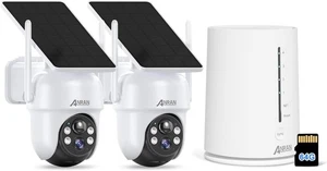 ANRAN 4MP 360° PTZ Camera Surveillance WiFi, Caméra Solaire, Kit 2 Caméras - Picture 1 of 3