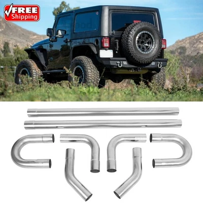 For Jeep Wrangler JK 2007-2018 8Pcs/Set 2.5" OD Exhaust Pipe Tip Stainless Steel - Imagem 1 de 4
