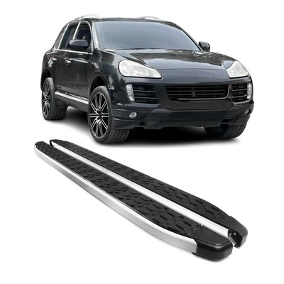 Running Board Side Steps Nerf Bar for Porsche Cayenne 2003-2010 Black Silver 2x - Image 1 of 4