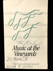 Dave Brubeck signed Programm Music at The Vineyards 1985 - Bild 1 von 6