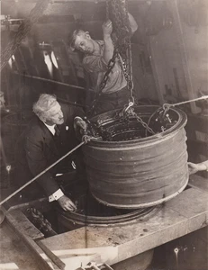 1924 Press Photo Captain Charles Williamson's Submarine for Deep Sea Salvaging - Picture 1 of 2
