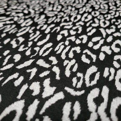 2 Yards Animal Print Jersey Knit Fabric Black/White 58" - Image 1 of 4