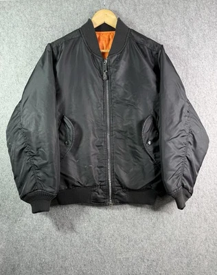 Jaqueta masculina reversível USAF MIL-J-8279E Spiewak & Sons preta e laranja pequena - Imagem 1 de 4