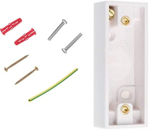 Shallow Surface Mount Architrave Back Box Pattress. Complete Kit - Picture 1 of 8