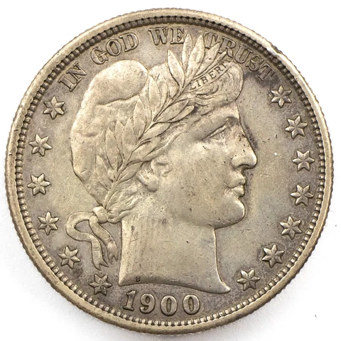 1900 S Barber Silver Half Dollar XF / AU DETAILS SHARP Cover