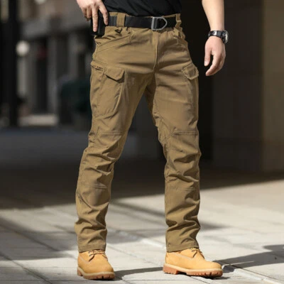 Mens Cargo Work Pants Combat Lightweight Stretch Casual Trousers Pocket Overalls - Image 1 of 4