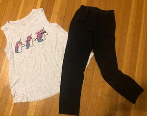 Girls Lot of 2 Shirt/top Capri Leggings George Justice Size:7/8 EUC - Picture 1 of 5
