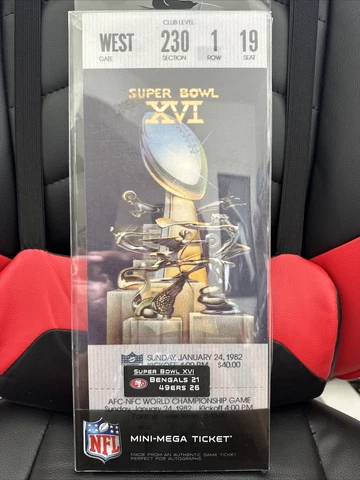 1982 Super Bowl XVI  49ers Vs Bengals Mini Mega Ticket Cover