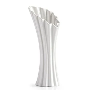 Modern White Ceramic Flower Vases for Home Decor 8 inch, Art Wrinkles Decorat... - Picture 1 of 7