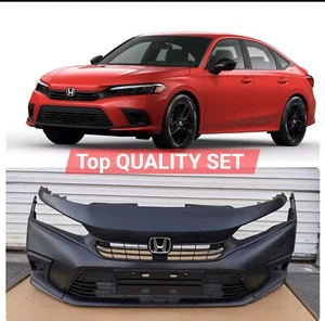 Fit For Honda Civic Front Bumper & Grille Assembly Set 2022-2023 2024 - Picture 1 of 16