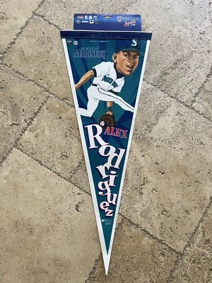 Banderín de fieltro Alex Rodriguez Seattle Mariners - con etiqueta Wincraft, algunas arrugas Foto 1 de 2