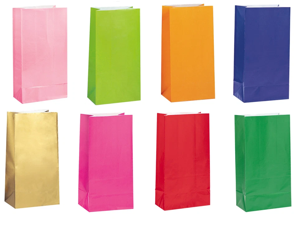 UNIQUE PARTY Colour Paper Party Loot Bags Gift Sweet Treat Candy Party Bag in 15 Colours