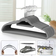 Kleiderbügel 100 Stück Anzugbügel Garderobenbügel samt Bügel anti-rutsch Grau