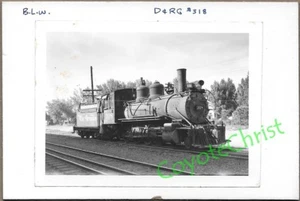 Vintage Real Photo DENVER RIO GRANDE D&RGW #318 Narrow Gauge BALDWIN LOCOMOTIVE - Picture 1 of 1
