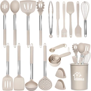 27 Pcs Kitchen Utensils Set,446°F Heat Resistant Non-Stick Kitchen Gadgets,Stain - Picture 1 of 7