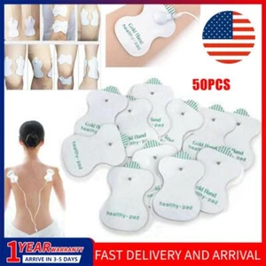 50PCS Snap On Replacement Pads For Pulse Massager & Electrode Tens Unit US - Picture 1 of 11