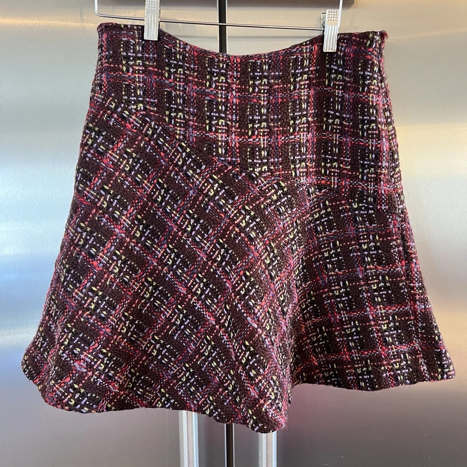 Tibi 4 Tweed 100% Wool Multicolor Skater Short Skirt - Image 1 of 4