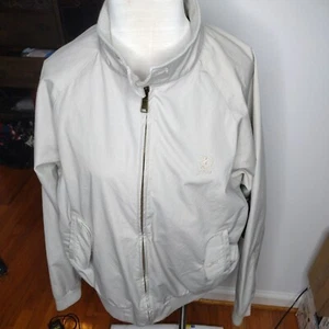 Izod Khaki Plaid Full Zip Vented Windbreaker Jacket Long Sleeve Size M - Picture 1 of 6