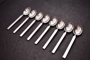 Alessi INOX  "Dry" 5-3/4-Inch Tea Spoons with Satin Handle, Set of 8 Flatware