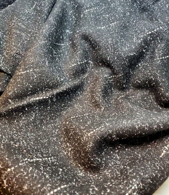 Black Wool white slub fabric 1+ yards x 60" Wool Blend New/UnCut drape Pants, ta - Image 1 of 3