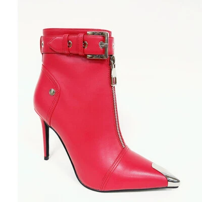 Mujeres Moda Puntera Punta Punta Cremallera Hebilla Correa Tacón Alto Botines Zapatos SOLS Foto 1 de 4