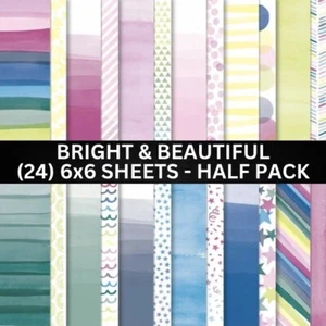 Stampin Up BRIGHT & BEAUTIFUL Designer Series Paper - 1/2 PK (24) 6x6 Shts - Picture 1 of 1