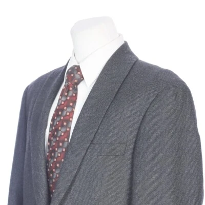 Abrigo Deportivo Paul Fredrick Lana Pura Negro Gris Cabeza de Uñas Un Botón 42 Largo 42L Foto 1 de 4