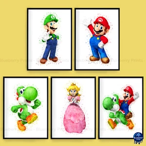 Mario Bro Gaming Kinderzimmer Wandbild Poster Druck Bild Geschenk A5 A4 A3 - Bild 1 von 6
