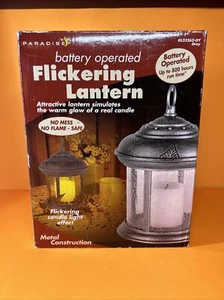 9x7” Grey Metal Paradise Battery Operated Flickering Candle Light Lantern NEW!!! - Picture 1 of 5