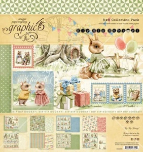 Graphic 45 Collection Pack 8"X8"-Hip Hip Hooray - Picture 1 of 1