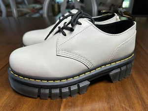 DR. MARTENS 004 Quad Plateau Schuhe Oxford hellbraun glattes Leder Damen US 9 - Bild 1 von 11