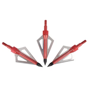 12pcs Arrows Hunting Broadheads 100Grain 3 Fixed Blade Arrowheads Screw in Point - Picture 1 of 14