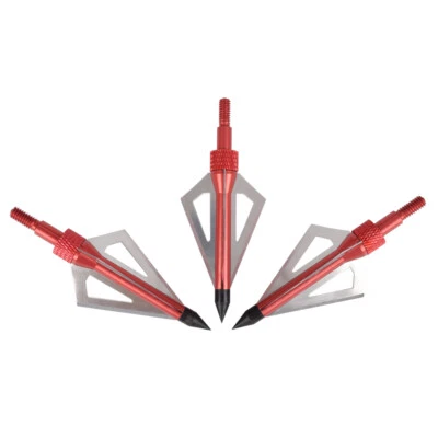 12pcs Arrows Hunting Broadheads 100Grain 3 Fixed Blade Arrowheads Screw in Point - Image 1 of 4