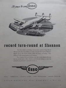 4/1949 PUB ESSO AVIATION REFUELLING SHANNON AIRPORT CONSTELLATION TWA AD - Foto 1 di 2