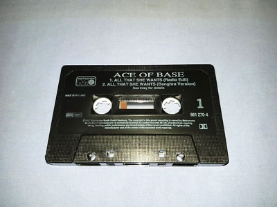 ACE OF BASE ALL THAT SHE WANTS CASSETTE TAPE SINGLE (NO INLAY #10) - Image 1 of 2