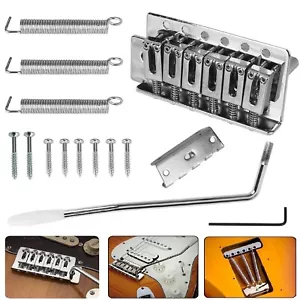 Chrome Tremolo Bridge Set for Fender Stratocaster Squier Style Electric Guitar - Picture 1 of 8