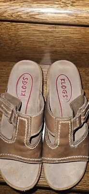 Klogs Slide Sandals Women’s Brown Camel Bali Strappy Wedge Size 8M - Image 1 of 4