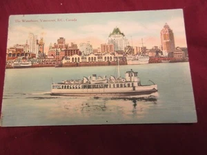 Vancouver waterfront postcard freighter passenger cruiser B.C. A3-57 - Picture 1 of 2