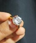 3Ctw Round Cut Def Moissanite Solitaire Engagement Ring 14K Yellow Gold Plated