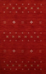Artisan-made Red Wool Gabbeh Rug Hand-knotted Carpet 3x5 ft. - Picture 1 of 19