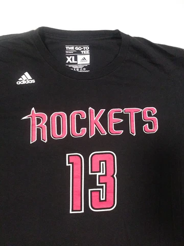 James Harden Houston Rockets #13 Shirt  Extra Large XL Black Short Sleeve Adidas Cover