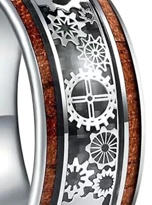 Мужские кольца размер 8 шестерни часы детали стимпанк дерева смолы бедра размеры доступны ❤️ - Изображение 1 из 4