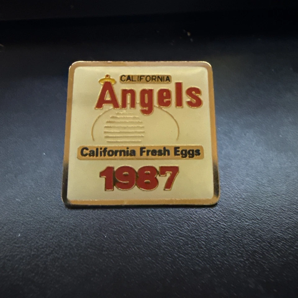 Anaheim Angels California Fresh Eggs 1987 MLB baseball Lapel Pin New MORE - Image 1 of 1