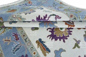 Oushak Hand Knotted Cream 4x6, 5x8, 6x9, 8x10, 9x12, 10x14, 12x15 Wool Area Rug - Picture 1 of 11